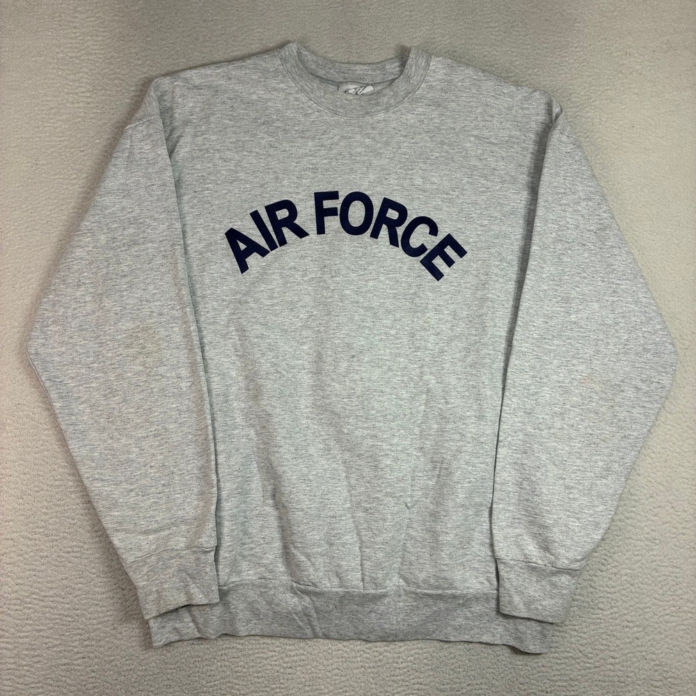 Vintage Air Force Crewneck Sweatshirt Men M Gray Pullover Arch Military Academy